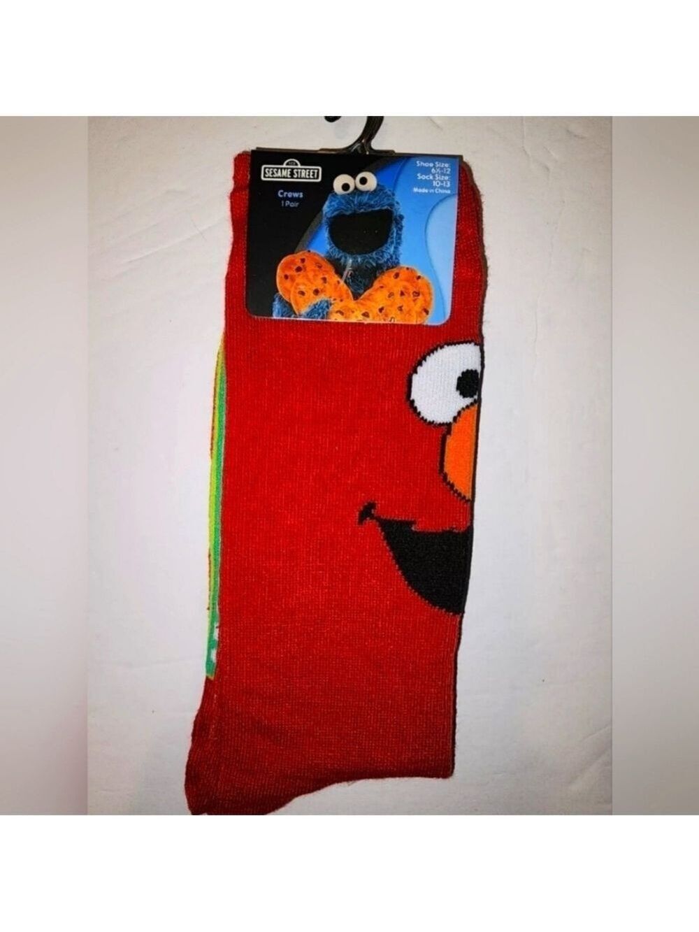 4/$25 New Sesame Street Elmo Socks Unisex Gender Neutral Novelty Socks